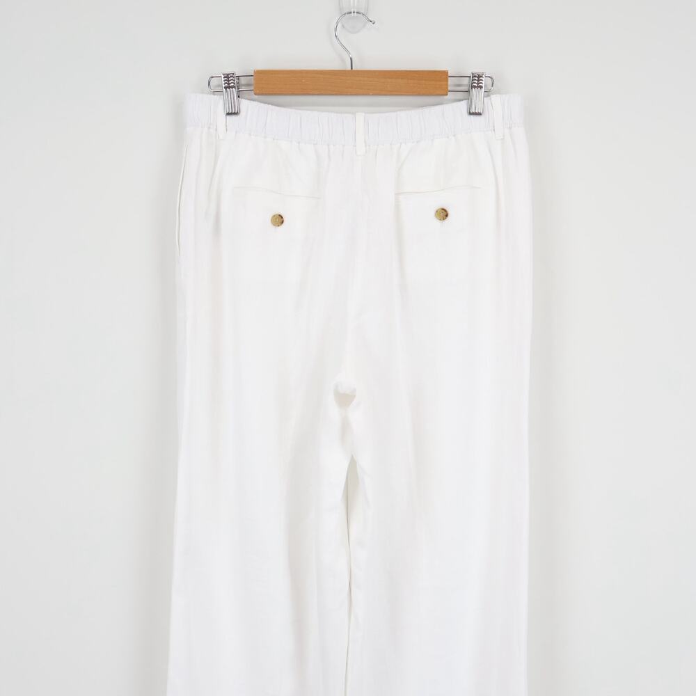 NWT J.Crew Harbor Pant Wide-Leg Lined In 100% Linen White Size Medium - Picture 6 of 9